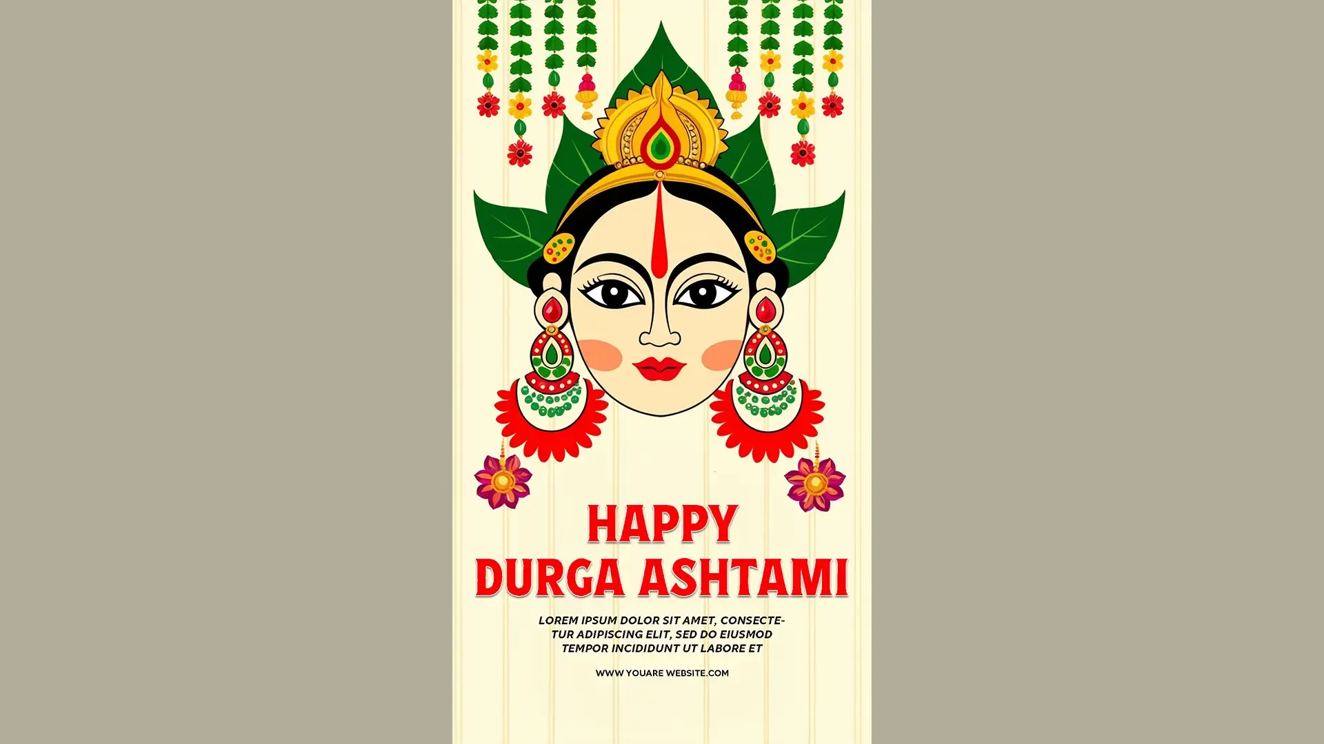 Vibrant Durga Ashtami Wishes Instagram Story Card image